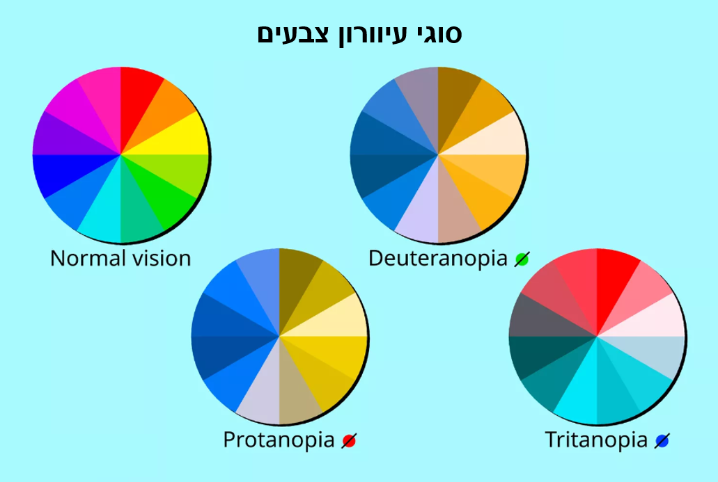 סוגי עיוורון צבעים